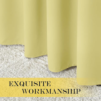 NICETOWN Patio Door Curtain Sound Blocking, Bedroom Privacy Room Divider Curtain, Thermal Insulated Blackout Closet Sliding Door Shade (1 Panel, 100" Wide x 120" Long, Paler Yellow)