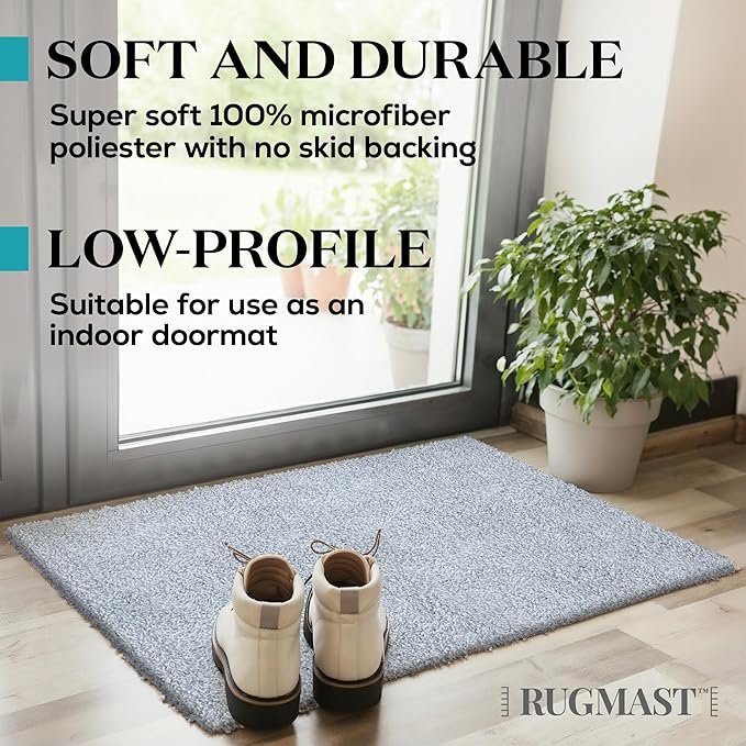 Premium Microfiber Indoor Door Mat – 24"x36" Washable Entry Mat, Non-Slip, Waterproof Backing, Super Absorbent, Low Profile Entryway Doormat for Indoor Entrance