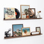 Fun Memories Picture Ledge Shelf, 48 Inch Floating Shelves Set of 2, Large Nursery Book Shelves for Toys Storage, Kids Bookshelf Wall Mounted for Wall Decor Books Photo Frames, Walnut