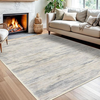 5x7 Modern Area Rug for Bedroom, Gray Beige Neutral Multi Large Gray Beige Neutral Multi Super Soft Rug with Non-Slip, Non-Shedding Rugs for Living Room, Indoor Door Mat for Home Décor