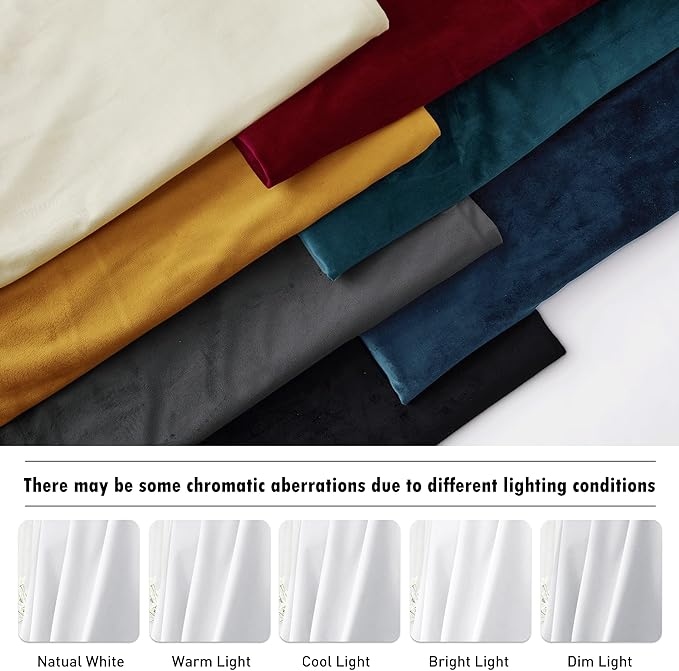 RYB Home White Velvet Curtains 96 inches Long for Bedroom - Luxury Light Reducing Vertical Back Tab Drapes Simple Home Decoration for Sliding Door Living Room, W52 x L96, 2 Pieces