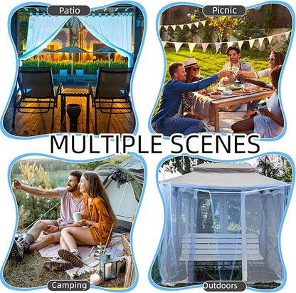 4 Corners Mosquito Net for Mosquiteros para Camas Bed Canopies Netting Bed Drapes Rectangular Mosquito Mesh for Camping Home Outdoor Travel (Blue,L75 X W47 X H59 Inch,1 Opening)