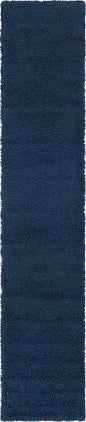 Unique Loom Solid Shag Collection Area Rug (2' 6" x 13' 1" Runner, Sapphire Blue/ Navy Blue)