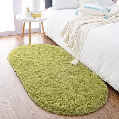 Noahas Ultra Soft Fluffy Bedroom Rugs Kids Room Carpet Modern Shaggy Area Rugs Home Decor 2.6' X 5.3', Green