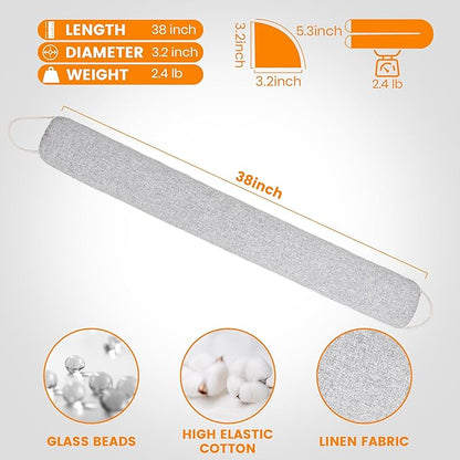 TORRAMI Under Door Draft Stoppers 38 Inch, Heavy Triangle Stop Draft Block Cold Air/Wind/Breeze Noise Blocker Door Sweeps Weather Stripping Bottom Seal Light Gray