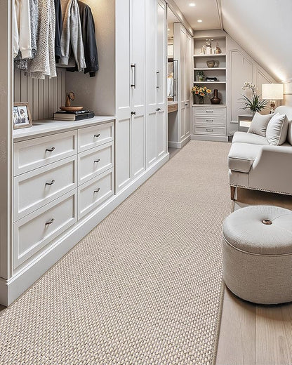 Color&Geometry Door Mat 3'x8' Runner Rug with Rubber Backing, Non Slip Washable Hallway Rug, Carpet Runners for Hallway Living Room Bedroom, Beige (Rolled-up NO Creases)