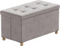 BRIAN & DANY 30 Inches Folding Storage Ottoman Bench, Ottoman with Storage Bench for Bedroom, Living Room, Entryway, Foot Rest with Legs, Light Gray