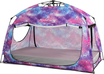 Indoor Instant Privacy Bed Tent for Sleeping,Quick Set-up Bed Canopies,Portable Bed Drapes with Large Space and 3 Doors (Galaxy, Full)