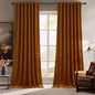 RYB HOME Fall Curtains Burnt Orange Velvet Curtains, Light Blocking, Thermal Insulated, Terracotta Luxury Window Treatment Privacy Backdrops for Bedroom Living Room, 52 inch x 84 inches, 2 Panels