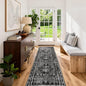 2x6 Runner Rugs for Hallways: Washable Kitchen Rugs Ultra Soft Vintage Carpet Low Pile Floral Runner with Rubber Backing Non Slip for Bedroom Bathroom Laundry Living Room Dining Black White
