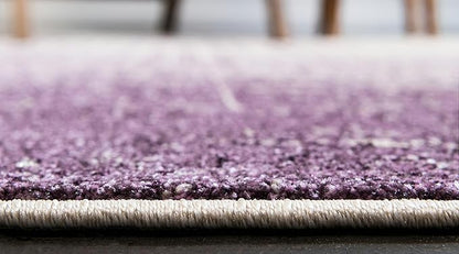 Unique Loom Del Mar Collection Area Rug - Jennifer (2' x 6' 1" Runner, Purple/ Ivory)
