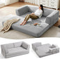 LINSY HOME 79'' Convertible Sofa Bed - Sleeper Sofa Compression Folding Loveseat Sleeper - Foldable Corduroy Couch Bed for Living Room Bedroom - Modular Sectional Compressed Sofa in Box, Grey
