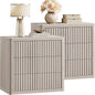 SICOTAS Night Stand Set 2 - Oversized Extra Large Bedside Table Modern Side Table with Storage Fluted 3 Drawer Nightstand 27.5" W End Tables Dorm Room Nightstands for Bedroom Sofa Couch Home Office