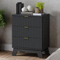 Fluted 3 Drawer Dresser, 30.3" Tall Compact Modern Boho Chest of Drawers, Wooden Storage Cabinet for Bedroom, Living Room, Entryway, Curved Profile Design