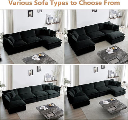 mikibama 41.4 Inch Single Seat Sofa, Chenille Comfy Deep Upholstered Couch Armchair with Toss Pillow for Living Room Bedroom Office Apartment, Black