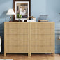 5 Drawer Dresser, 43" Tall Dresser Organizer TV Drawer Cabinet Modern Wood Storage Cabinet, Modern Wood Storage Cabinet for Bedroom, Hallway, Entryway, Natural X 2