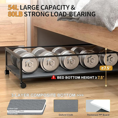 Under Bed Storage with Wheels, XXXL Larger Under Bed Storage Containers with Clear Lids, 36'' Lengthen Under Bed Shoe Organizer for Shoes Clothes(Grey 2 Pack, XXXL(36"x16.6"x7.48"))