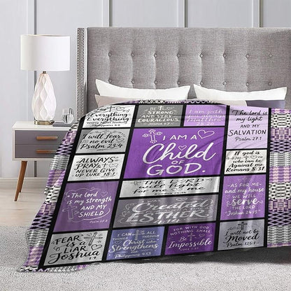 Christian Blanket Gift for Women, Inspirational Throw Blanket for Couch, Soft Lightweight Flannel Blanket, 30"x 40" Thoughts and Prayers Blankets for Bedroom Sofa Living Room Decoration