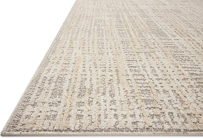 Loloi Amber Lewis Bexley Collection BEX-07 Natural/Dove 9' x 13' Area Rug Neutral, Textured, Living, Bedroom, Dining, Carpet