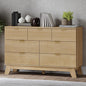 Fluted 7 Drawer Dresser, 47.2" Wide Modern Boho Chest of Drawers, Wooden Storage Dresser TV Stand for Bedroom, Living Room, Closet, Hallway, Curved Profile Design