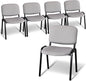 VINGLI Waiting Room Stacking Chairs, 5-Pack Mesh Church Conference Stackable Chair Set, for Office Guest & Reception Meeting Rooms, Lobby, Simple&Space-Saving, Mesh-Grey