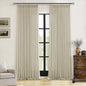Linen Flax 102 Inch Curtains Pinch Pleated Linen Curtains 2 Panels for Living Room Bedroom Memory Training Semi Sheer Pinch Pleat Farmhouse Beige Drapes Back Tab Light Filtering Window Curtain 40x102