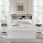 ACCOHOHO Full Bed Frame with 52" Tall Headboard and 4 Drawers,LED Light,Charging Station,Solid Wood Slats Support,No Box Spring Needed,White