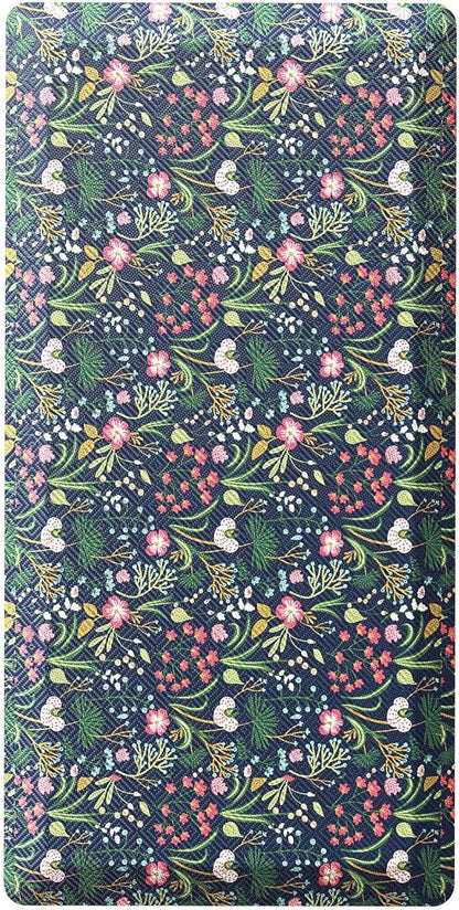 Ophanie Kitchen Mats for Floor, 3/4 inch Thick, 20x39 Anti Fatigue Cushioned Mat, Kitchen Rugs, Waterproof, Comfort Ergonomic Standing Mat for Office, Home, Sink, Blue Flower Non-Slip Ridged Bottom