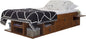 memomad Bali Storage Platform Bed with Drawers (Twin Size, Caramel Brown Wood)