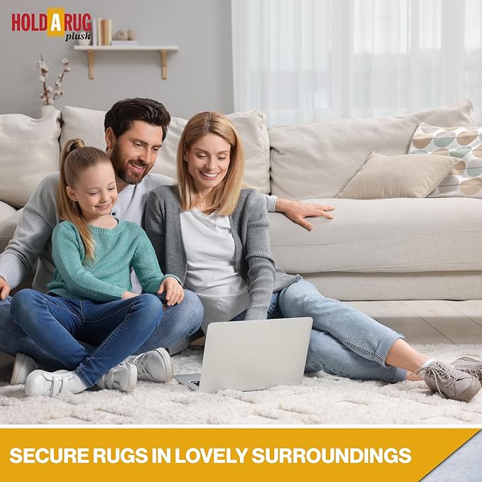 Hold-a-Rug Plush 6' x 9' Nonskid, Nonslip Rug Pad, Reversible Gripper, ¼ Thick, Safe for All Floors and Carpet, Keep Area Rugs Secure