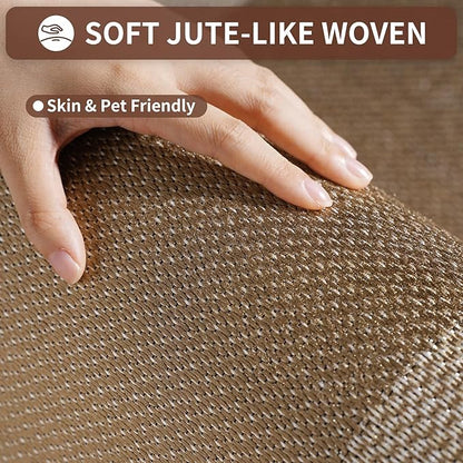 Anti Fatigue Kitchen Mats for Floor, Super Absorbent Kitchen Rugs Non Slip Washable, Soft Linen Braided Kitchen Runner Rug, Standing Mat Kitchen Sink Mat, Easy to Clean, Brown 17x30