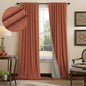 Terracotta Blackout Curtains 108 Inch Long 2 Panel Set Linen Textured Fall Rustic Country Rust Orange Black Out Curtain for Sliding Doors Back Tab Floor to Ceiling Drape for Living Room Bedroom Window