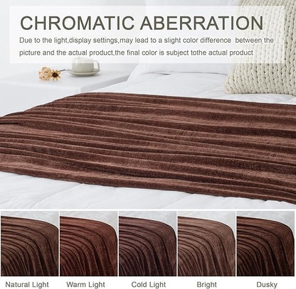 Chenille Throw Blanket for Couch 60"X 80" Twin, Soft Cozy Throws with Fringe Tassel for Bed Sofa Chair Cover, Lightweight Knitted Decorative Boho Blankets for Living Room, Dark Brown