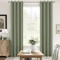 ChrisDowa 100% Blackout sage Solid Curtains 90 Inches Long 2 Panels for Bedroom Living Room,Farmhouse Room Darkening Thermal Insulated Soundproof Grommet Top Window Treatment Drapes,52x90