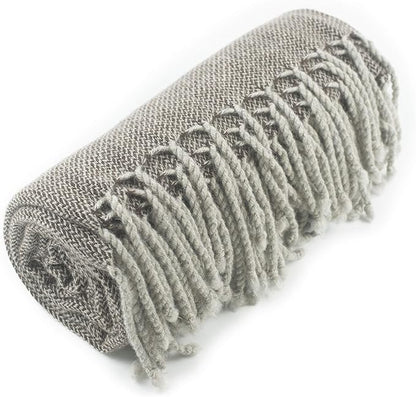 REALITY&FANTASY Wool Shawl Fringed Knee Throw Blanket for Couch Bed Outdoor Travel