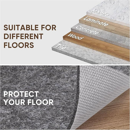 BALEINE Felt Non Slip Rug Pads, Extra Large 1/4" Thick Felt and Rubber Backing, Shock Absorbing Carpet Pad for All Carpets and Hardwood Floors (3x5 Ft)