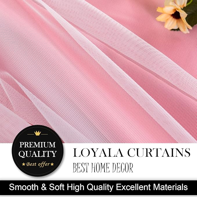Star Curtains Blackout Curtains for Bedroom, Double Layer Curtains Nursery Curtains Cute Curtains, Kids Curtains for Girls, Curtains 108 Inches Long Set of 2, Pink Curtains, 52 X 108 Inches