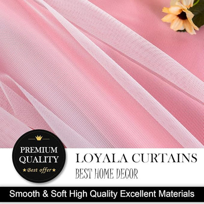 Star Curtains Blackout Curtains for Bedroom, Double Layer Curtains Nursery Curtains Cute Curtains, Kids Curtains for Girls, Curtains 108 Inches Long Set of 2, Pink Curtains, 52 X 108 Inches