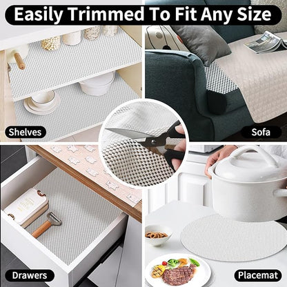 FestiCorp Non Slip Rug Pads 3x5 Ft Non Skid Rug Pad Gripper, Anti-Slip Carpet Rug Mats for Under Rugs and Hard Surface Floors