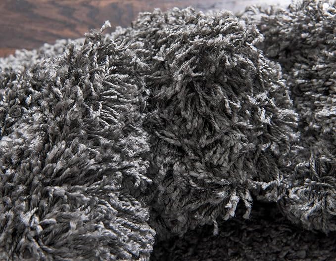 Unique Loom Solid Shag Collection Area Rug (3' 3" x 5' 3" Rectangle, Graphite Gray)