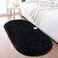Noahas Fluffy Black Rugs for Bedroom Living Room,2'X5' Oval Throw Rug for Kids Room,Shag Hallway Runner Rug,Small Soft Shaggy Bedside Non-Slip Plush Nursery Dorm Carpet Home Decor Aesthetic