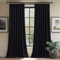 StangH Wide Velvet Curtains for Sliding Door 90 inches Long Blackout Black Thermal Insulated Window Drapes Rod Pocket Light Blocking Covering for Living Room, W62 x L90, 2 Panels