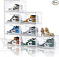 8 Pack Shoe Boxes Clear Plastic Stackable, Large Shoe Storage Organizer with Lids,Drop Side Shoe Containers for Entryway,Sneaker Storage Fit up to US Size 13 (13’’x 10.6”x 8.3”)