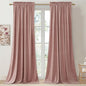 StangH Nursery Pink Velvet Curtains 108 inches Long, Privacy Window Drapes High Ceiling Tall Curtains Home Decoration for Birthday Party Backdrop/Girls Room, W52 x L108, 2 Panels