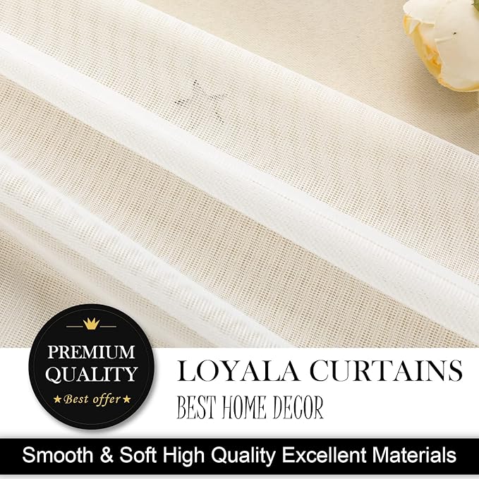 Star Double Layer Blackout Curtains for Bedroom, Kids - Cute, 96 Inches Long, 2 Panels Set, Beige, 42 X 96 Inches