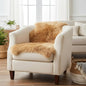 Super Area Rugs Brown Sheepskin Rug - Golden Brown Sheep Rugs - Premium Quality Sheep Skin for Chair Draping and Floor Covering