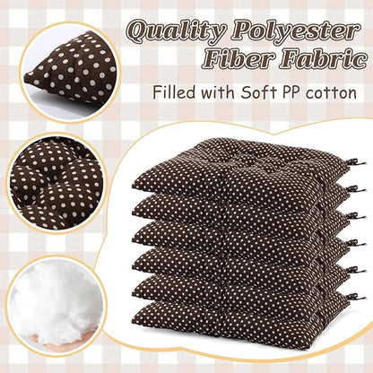 Geetery 12 Pcs Floor Pillows for Classroom Bulk Square Seating Cushions for Floor Chair School Kindergarten Reading Corner, 15.7'' Large Thick Meditation Cushions Yoga Nursery Daycare (Polka Dots)