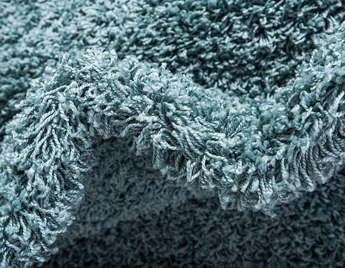Unique Loom Solid Shag Collection Area Rug (8' x 11' Rectangle, Light Slate Blue)