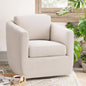 360° Comfy Swivel Accent Armchair with Pillow - Fully Assembled Living Room Single Sofa No-Sag Foam & Sturdy Metal Base, Swivel Accent Chair for Bedroom Living Room, Office, Beige