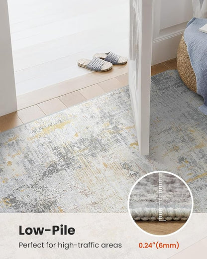 AMADA HOMEFURNISHING 9x12 Area Rugs for Living Room, Modern Large Area Rugs with Non-Slip Backing & Low Pile, Neutral Soft Washable Rug for Nursery, Bedroom, Dinning Room, Playroom, Beige
